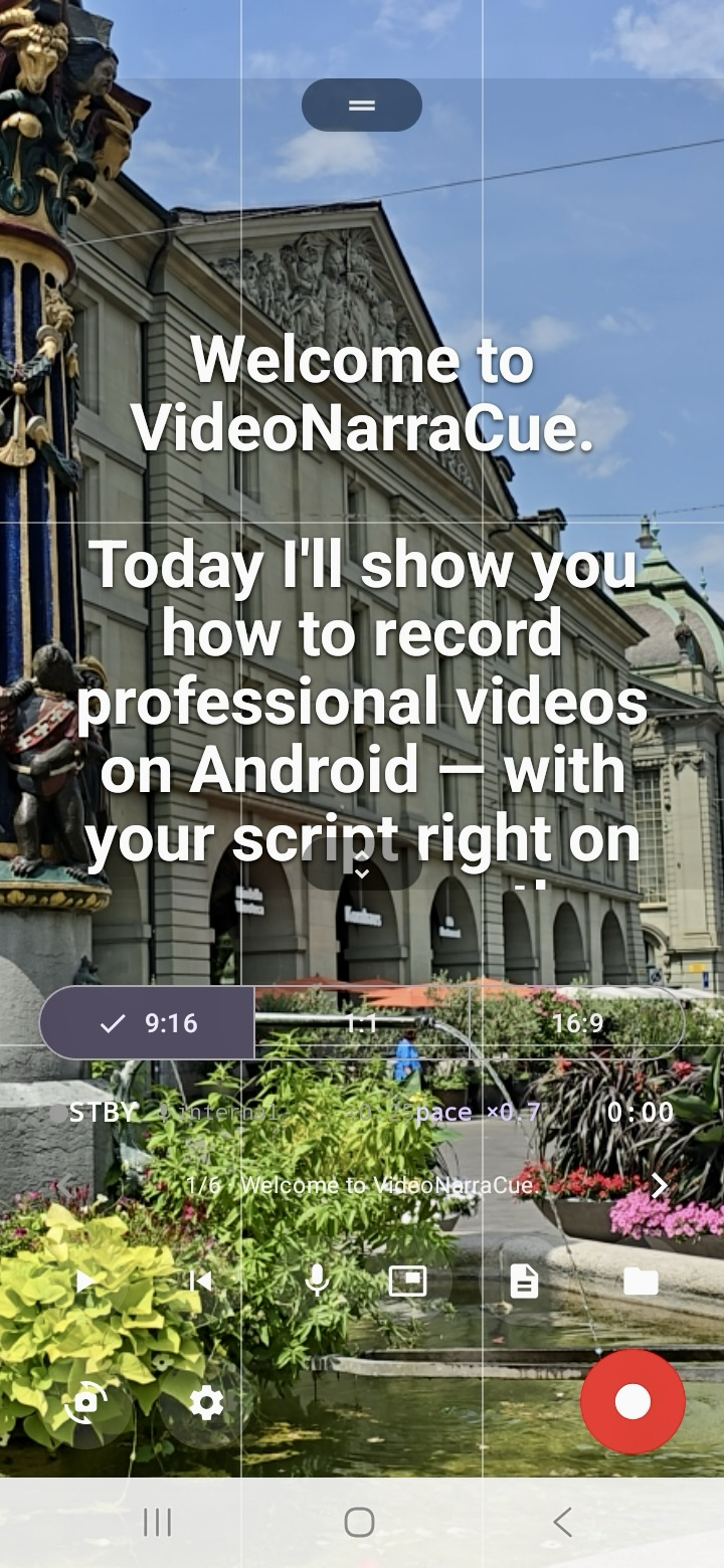 VideoNarraCue teleprompter on Android